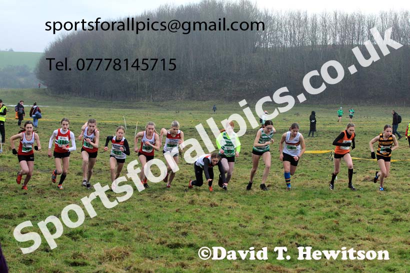 Girls under-15s 2022 North Eastern Harrier League, Thornley Farm, Peterlee, County Durham. Photo: David T. Hewitson/Sports for All Pics
